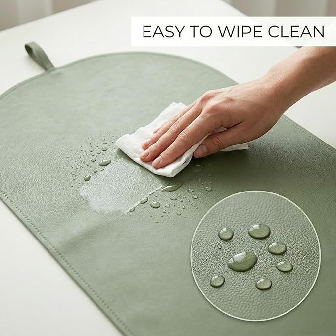 Beautiful Baby Diaper Changing Mat Made of Vegan Leather - Soft and Easy to Wipe Changing Pad for Travel or at Home Use - Lightweight and Foldable Mat that Perfectly Fits Into Any Diaper Bag