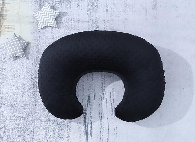 Dots Nursing Pillow Cover, Case Plush Breathable Breastfeeding Pillow Slipcover Fits Nursing Pillow, Super Soft Snug Positioners for Baby Boy Baby Girl(Black)