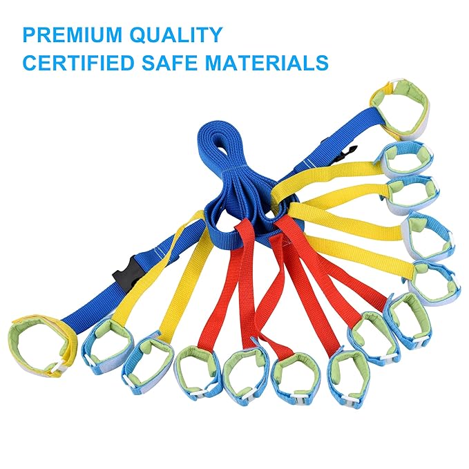 Children Walking Rope for Toddlers, Daycare & Classroom – 12 Kids + 2 Adult Handles – Toddler Safety Rope with Storage Bag for Field Trips, Class Trips, Preschool, Outdoor Walks & Fire Drills