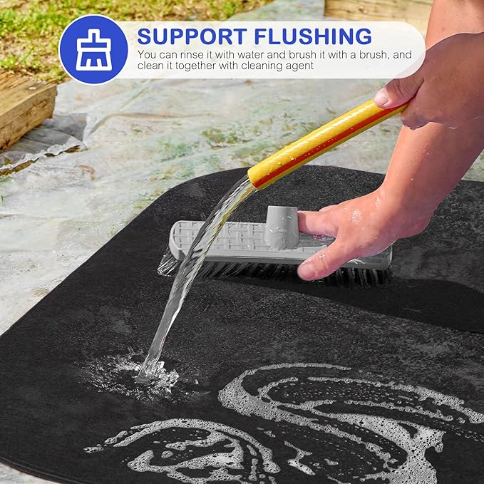 Upgrade Round Commode Potty Training Mats for Boys, Potty Training Toilet Rugs, Toilet Rugs u Shaped Washable,Toilet mats for Bathroom(4 Pack, Black)