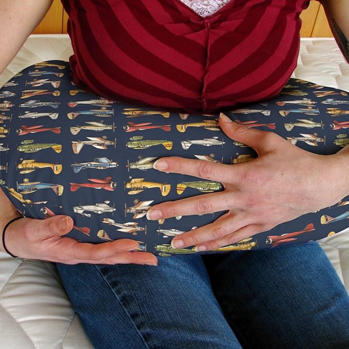 Airplanes Vintage Models Aircraft Nursing Pillow Covers for Boy Girl Antiqued Planes Nursing Pillow Slipcovers for Breastfeeding Pillows Retro Planes Soft Stretchy Removable Covers for Newborn Infant