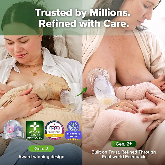 haakaa Gen.2 Plus Upgraded Manual Breast Pump, 5oz/150ml Multi-Ring ComfortCARE Sensitive Silicone Breast Pump with Spill-Guard Insert Set, Patent-Pending Design for Breastfeeding Moms