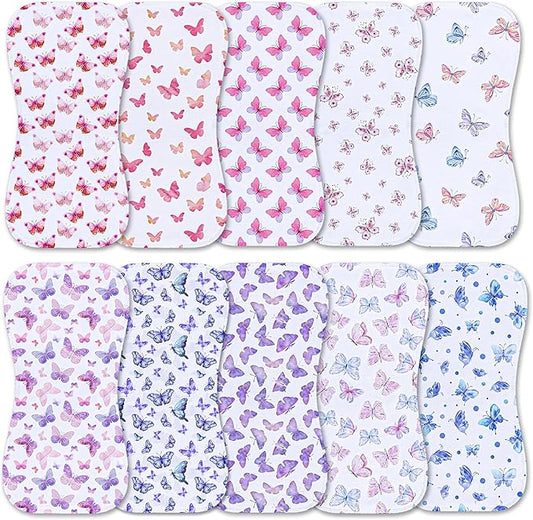 10-Pack Burp Cloths for Baby Boys and Girls - Organic Baby Burp Cloth,Baby Washcloths, Burp Rags, Large Neutral Burp Clothes for Newborn