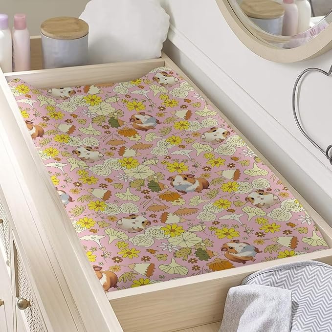 Pink Space Baby Changing Pad Cover Hamster Diaper Covers for Boys Mat Sheet Cover Changing Table Covers for Boys Girls