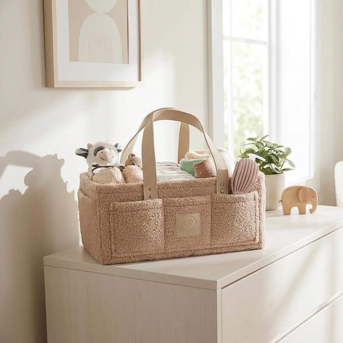 Baby Diaper Caddy Organizer–Includes Toiletry Bag, Baby Essentials, Nursery Storage Basket, Portable Diaper Organizer, Newborn Essentials & Baby Registry Must Have