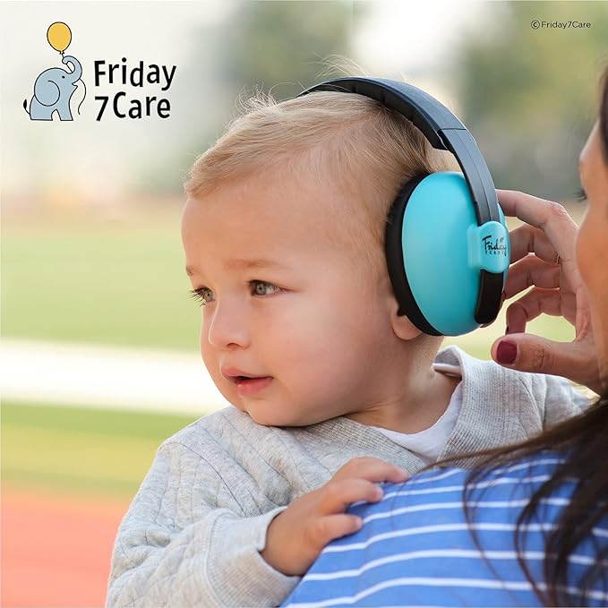 Friday 7Care Baby Headphones - Baby Ear Protection, Noise Cancelling Headphones with Adjustable Headband for Ages 0-24 Months, Blue