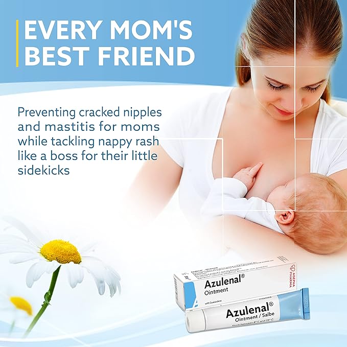 Azulenal Ointment with Guaiazulene | Wound and Healing Ointment for Diaper Rashes, Itches, Cuts, Burns, & Sore Nipples | Suitable for Use for Babies and Nursing Mothers | Made in Europe