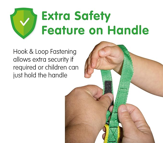 Grab & Go Children's Walking Rope (12 Child). Teacher Designed. Extra Safety Feature on Handles. Strong Fabric & Heavy Duty Stitching. Includes Learning Games for Walks Guide