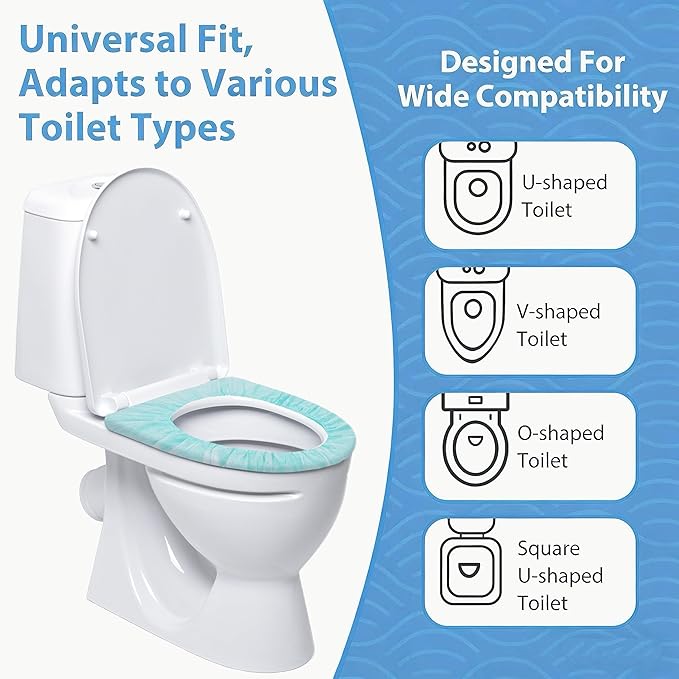 Disposable Toilet Seat Covers, 20 Pcs, Waterproof Non-Woven Fabric, Individually Wrapped, Portable for Travel, Hotel, Hospital, Public Toilet (Green)