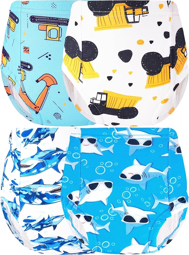 Boys Potty Training Underwear Pee Pants Cotton Absorbent Leak Resistant 4-Pack For Toddler 2t 3t 4t 5t 6 7 8 10