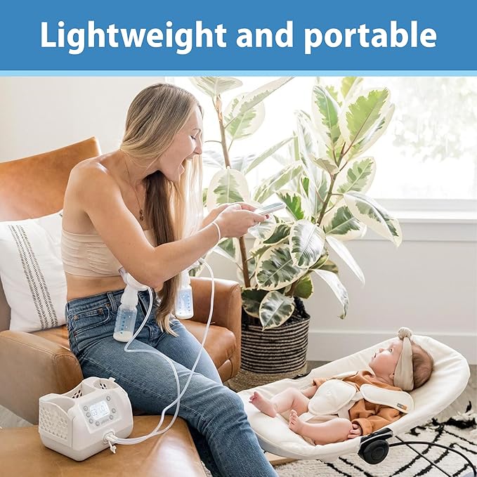 Dr. Brown's Customflow Hospital Strength Double Electric Breast Pump with Adjustable Settings, Includes Breast Milk Collection Bottles, Flanges & Other Pumping Essentials