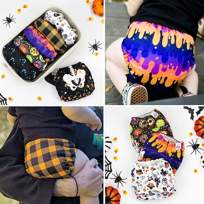 Mama Koala 1.0 Cloth Diapers for Babies, 6 Pack Pocket Shell Only (NO Inserts) - One Size Washable and Reusable Pocket Diapers for Newborns and Toddlers - 160005