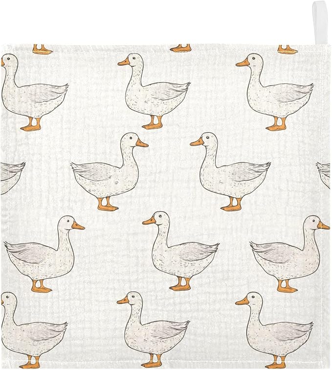 vvfelixl Coquette Duck Baby Burp Cloths Baby Muslin Washcloths for Boys Girls Cotton Babys Face Towel for Newborn Infants Soft and Absorbent 11.8 X 11.8 in, 5 Pack