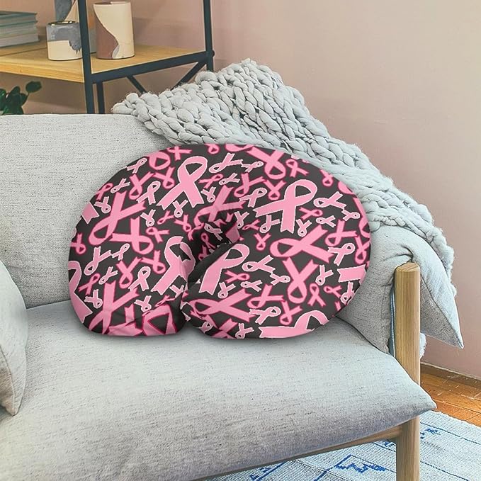 Pink Ribbon Nursing Pillowcase Nursing Pillow Cover, Breast Cancer Awareness Soft Breathable for Moms Baby Nursing Pillow Cover Nursing Pillowcase