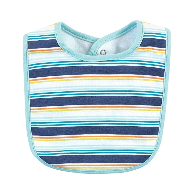 Hudson Baby Unisex Baby Cotton Bibs, Surfer Dude, One Size