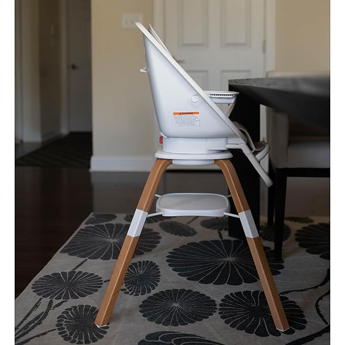 TruBliss Turn-A-Tot High Chair for Babies and Toddlers, 2 in 1 Wooden Portable Baby Feeder or Adjustable Child's Seat with 360 Degree Swivel, Removable Tray, and Pad (Grey Taupe)