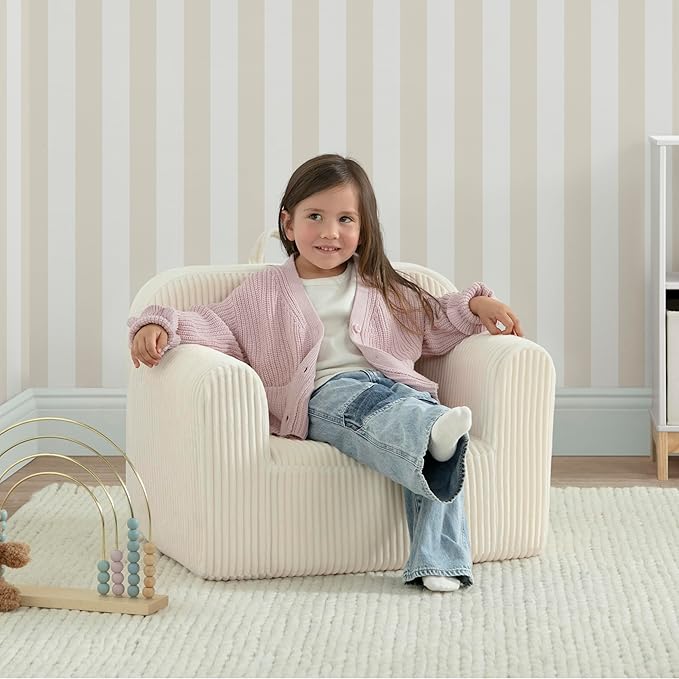 babyGap by Delta Children Ribbed Velour Chairs - Greenguard Gold Certified, Beige