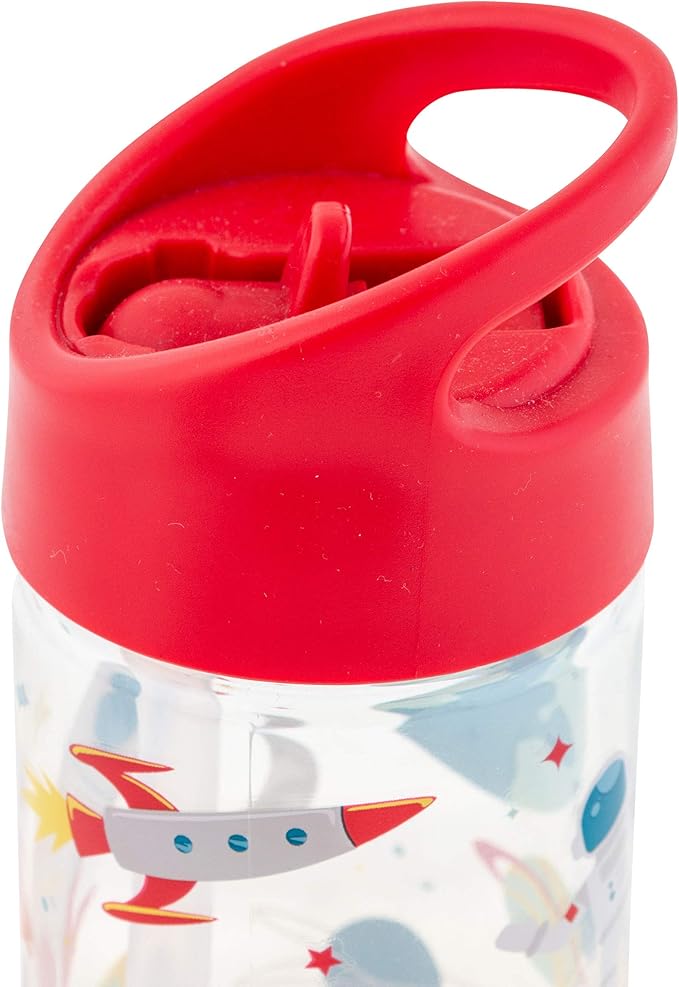 Stephen Joseph, Kids Flip Top Water Bottle, 10 oz Tritan BPA Free, Water Bottle for Girls & Boys, Back to School Flip Top Bottle, Space