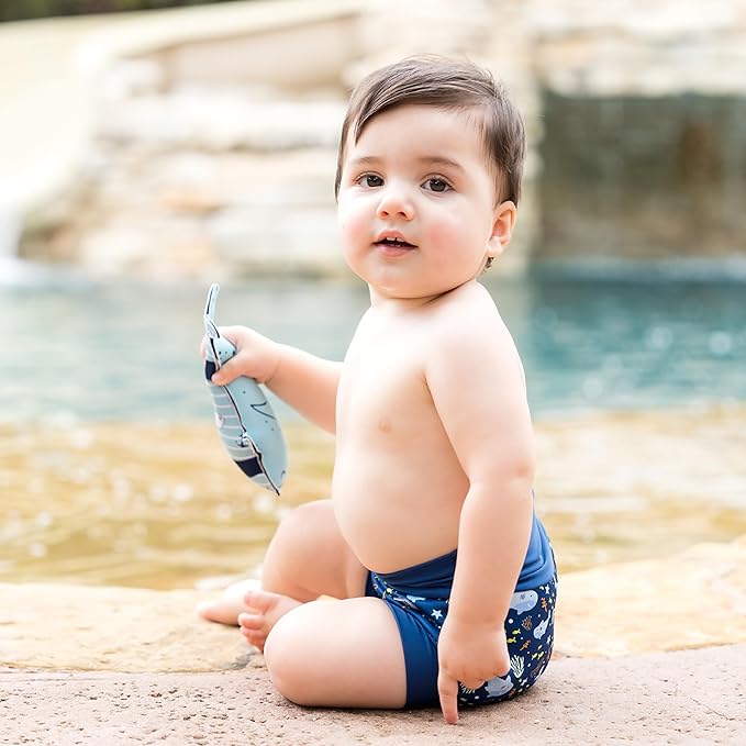 Splash About Happy Nappy Swim Diaper, Shark Reef, 12-24 Months