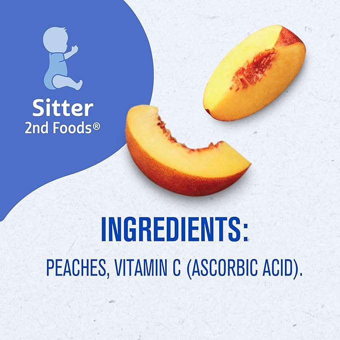 Gerber Stage 2 Baby Food, Peach Puree Tubs, No Artificial Colors or Flavors, Baby Puree, 16-Pack