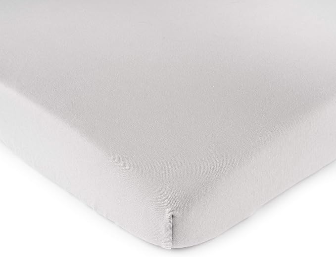 SheetWorld Fitted Baby Bassinet Sheet fits Chicco LullaGo Portable Bassinet 15 x 28, 100% Cotton Jersey, Hypoallergenic, Butter Soft, Silver Grey, Made in USA