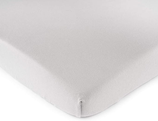 SheetWorld Baby Fitted Bassinet Sheet 15 x 33 inches, 100% Cotton Jersey Hypoallergenic Sheet, Unisex Boy Girl, Silver Grey, Made in USA