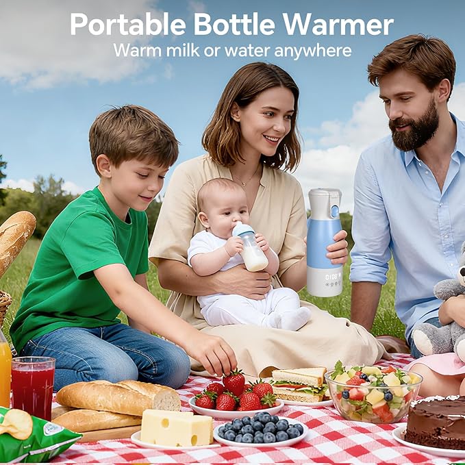 Portable Bottle Warmer for Travel - 17oz Portable Milk Warmer for Baby with Patent-Designed Formula Storage, 16000mAh Bottle Warmer On The Go for Breast Milk & Formula, Ideal for Car Outdoor