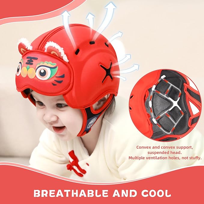 Baby Safety Helmet for Crawling Walking - Mambobaby Baby Helmet Adjustable Baby Head Protector Breathable Soft Infant Helmet Head Protection Helmets for Aged 6-24 Months, Ultra-Lightweight