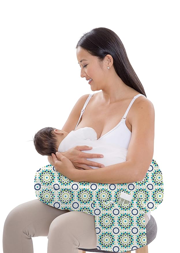 My Brest Friend Original Nursing Pillow Enhanced Ergonomics Essential Breastfeeding Pillow Support For Mom & Baby W/ Convenient Side Pocket, Double Straps & Slipcover, Sparkles