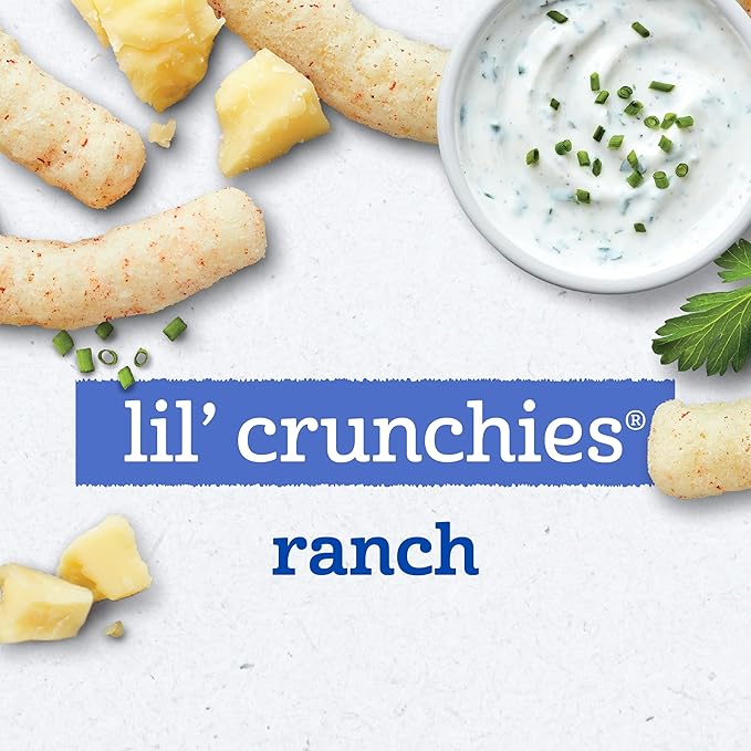 Gerber Snacks for Baby Lil’ Crunchies Baked Grain Snack Variety Pack, 1 Cheddar, 1 Veggie, 1 Tomato, 1 Ranch, 1 Maple, 1 Apple & Sweet Potato, 6 CT