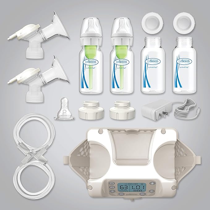 Narrow to Wide-Neck Adapter for Dr. Brown’s Electric Breast Pumps (Pack of 2) White