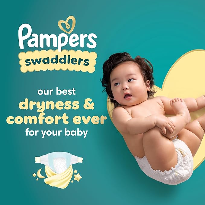 Pampers Swaddlers Disposable Baby Diapers Size 1, 198 Count with Sensitive Water Based Baby Wipes 4X Pop-Top Packs (336 Count)