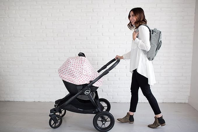 Baby Car Seat Cover Canopy and Nursing Cover Multi-Use Stretchy 5 in 1 Gift Claire by Copper Pearl