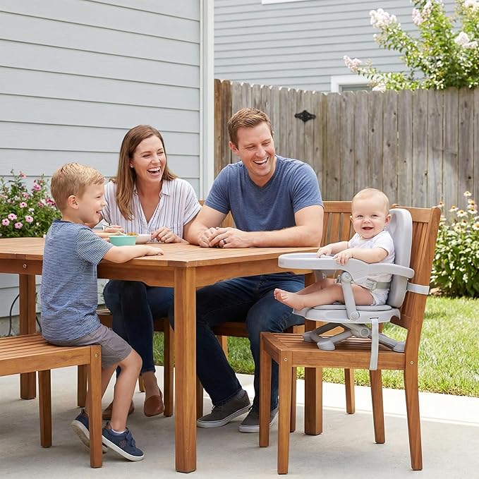 Baby Booster Seat for Dining Table with Removable Tray & Cushion, 3in1 Portable Toddler Booster Seat, 4 Height Adjustable Travel High Chair for Babies and Toddlers