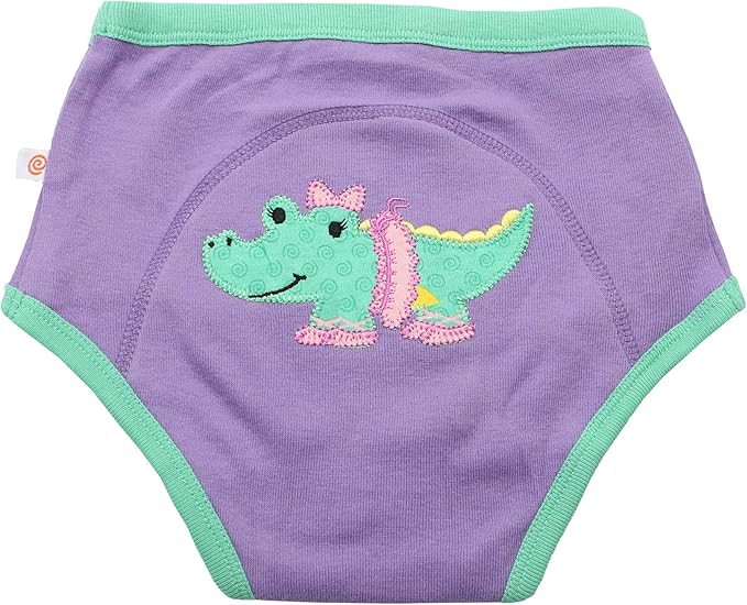 ZOOCCHINI Toddler 3-Pack Potty Training Pants - Soft Organic Cotton Underwear with Absorbent Padding and Fun Designs, Ballerina Gals, 3-4 Years,