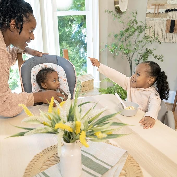 Ingenuity Full Course 6-in-1 High Chair - Baby to 5 Years Old, 6 Convertible Modes, 2 Dishwasher Safe Trays - Milly