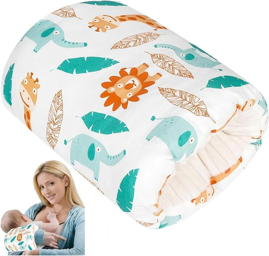 Baby Feeding Arm Pillow，Nursing Arm Pillows for Breastfeeding，Soft Cotton for Newborn, More Support for Mom and Baby,Portable and Washable,Ergonomic Nursing Essentials（White Elephant）