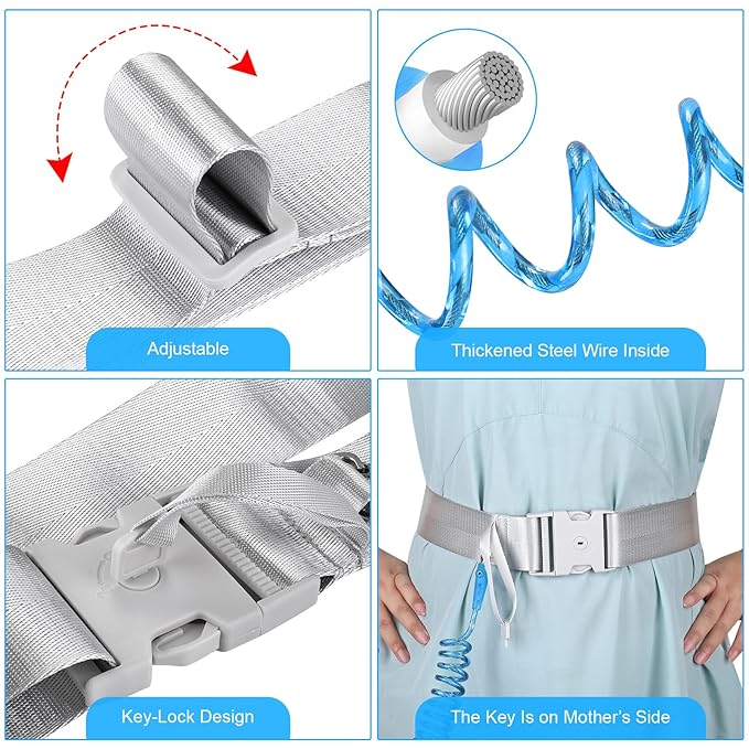Accmor Toddler Safety Waist Leash for Active Child, Hands-Free Anti Lost Waist Link with Lock, Reflective Walking Leash Belt, Adjustable Secure Public Walking Tether for Special Needs, Autistic, ADHD