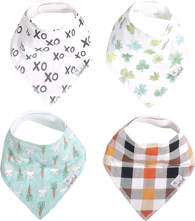 Copper Pearl Baby Bandana Bibs, 4 Pack