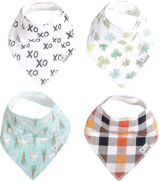 Copper Pearl Baby Bandana Bibs, 4 Pack