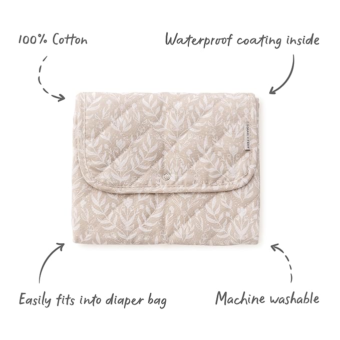 Portable Diaper Changing Pad - Waterproof Travel Baby Changing Mat - Foldable Compact Diaper Change Pad - Lightweight On The Go Change Station for Newborn Infant (Meadow Reflection)