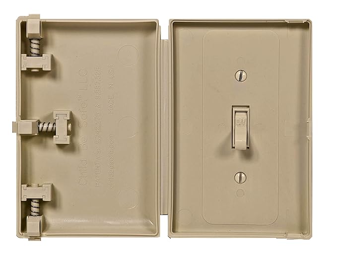 Baby Toddler Pet Resistant Electrical Safety Cover Guard for Home and Business, Made in USA, Traditional Standard Toggle Light Switch (Ivory, 1 Pack)