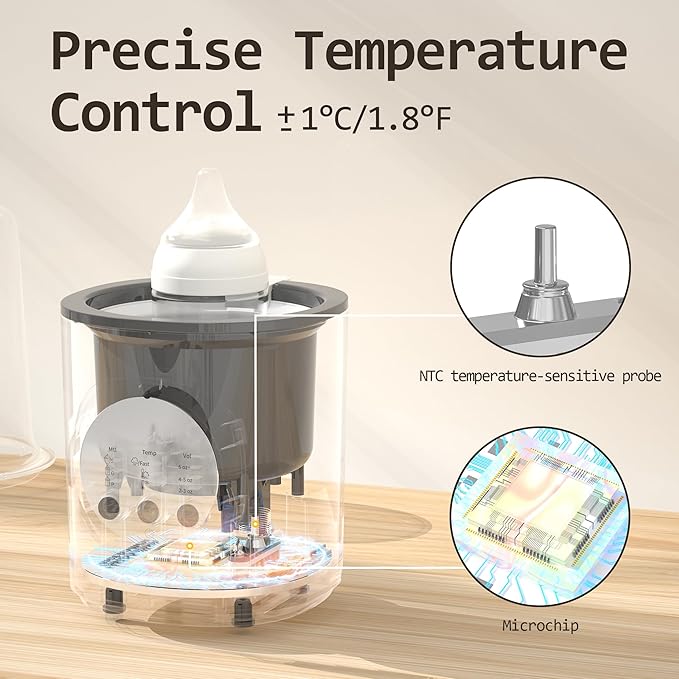 Fast Baby Bottle Warmer for Breastmilk and Formula,10-in-1 Functionality Intelligently Heating, Accurate Temperature Control, Sterilizing, Travel-Friendly Design for All Bottle Sizes