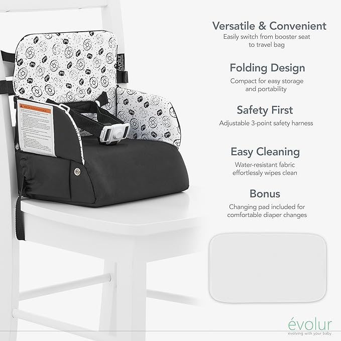 Evolur Snug Packsack 2-in-1 Portable Booster Seat and Travel Bag