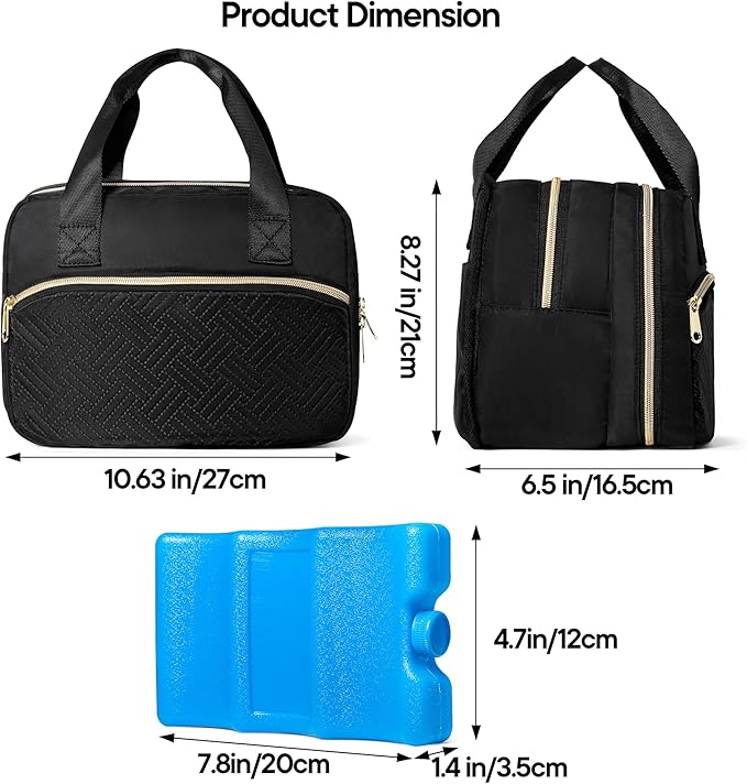 Fasrom Wearable Breast Pump Bag with Cooler and Ice Pack Compatible with Momcozy, Medela and Elvie Pumps, Insulated Pump Carrying Case to Hold Extra Pump Parts, Black (Patent Design)