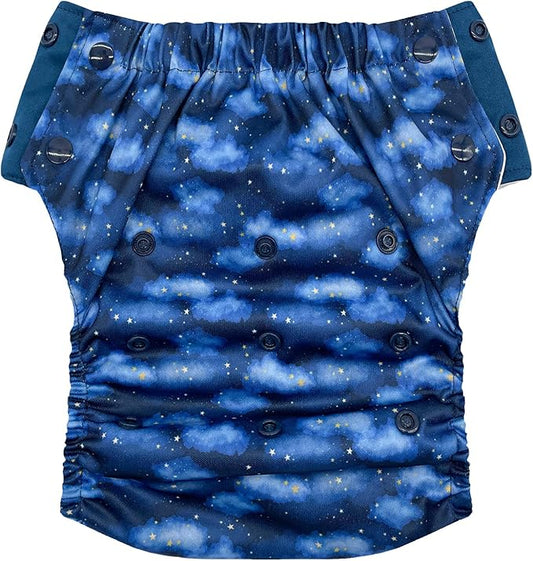 EcoAble Reusable Potty Training Diaper with Insert, Daytime Pull-on Cloth Training Pants for Toddlers and Big Kids (Size 2, Starry Night)