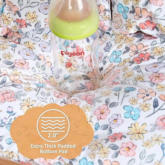 Extra Padded Soft Dining Chair Seat Cushion, Wateproof & Wipe Clean Cushion for Stokke Tripp Trapp High Chair, 18" L x 11" W, Compatible & Convertible Design (Blooming Flowers)