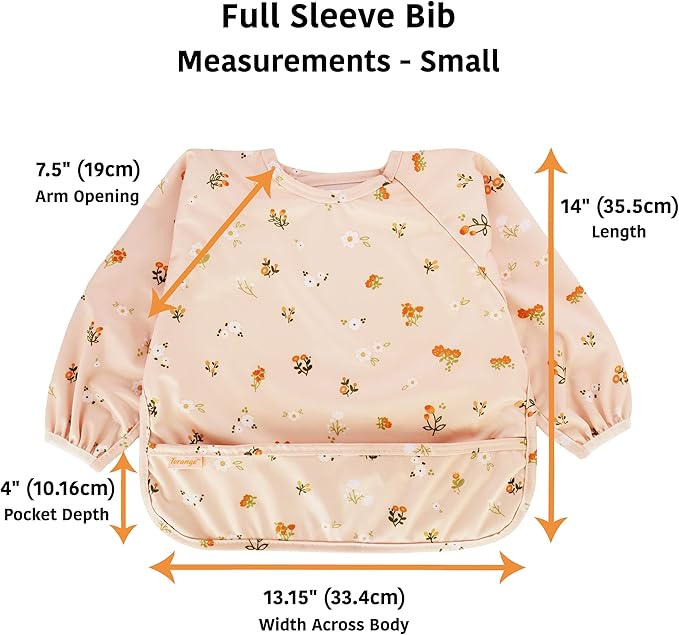Waterproof Long Sleeve Bib – Machine Washable Baby Bibs for Eating – Baby Smock Bib for Toddler – BLW Supplies for Baby
