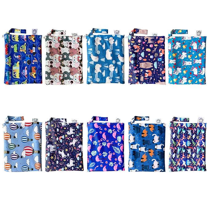 Flockthree Waterproof Baby Changing Pad with Storage Bag (43.3" X 28.7") Washable Wipeable Reusable Leak Proof Diaper Travel Mat Station Changing Mattress Liner Cribs Bed Cover, Flying Animals