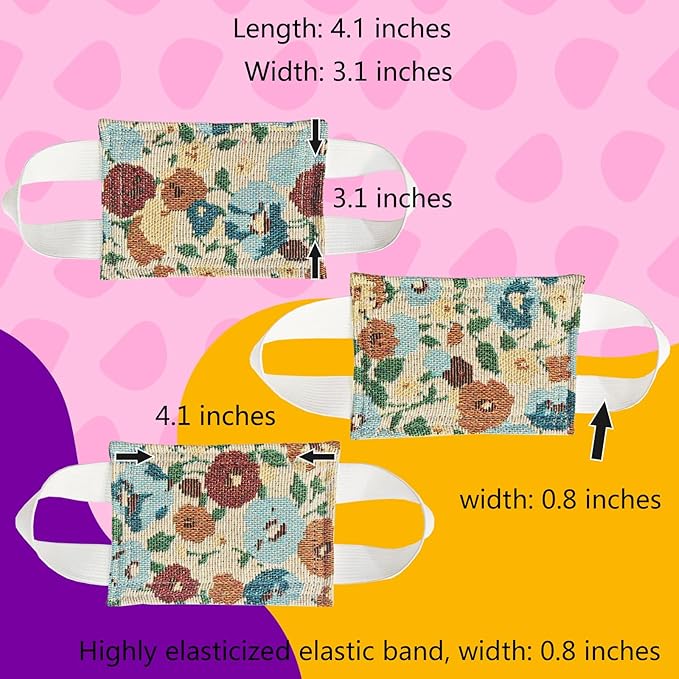 Baby Proof Door Silencer & Cloth Latch Cover, Quiet Close Anti-Slam Pads to Prevent Slamming and Accidental Locking, for Nursery and Toddler Safety (3, Beige Floral Pattern, 4.1 * 3.1 inches)